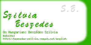 szilvia beszedes business card