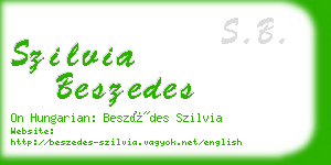 szilvia beszedes business card